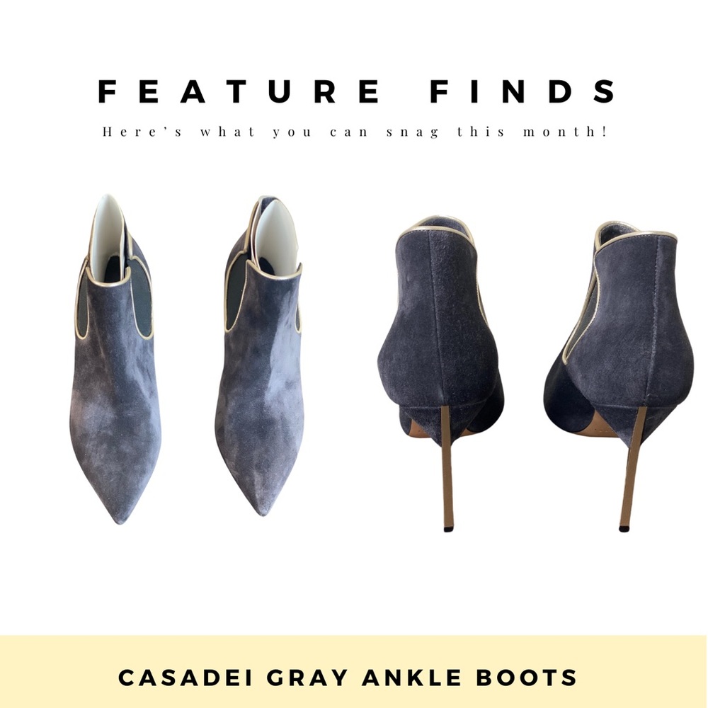 Casadei Gray Ankle Boots